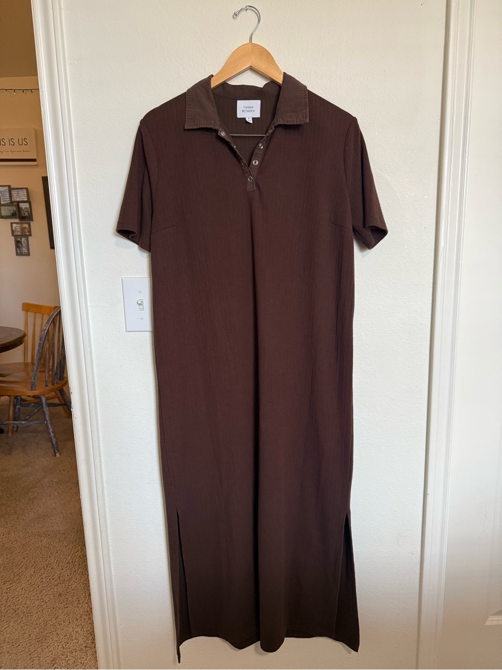 Things Between oversized Brown Polo Maxi Dress
